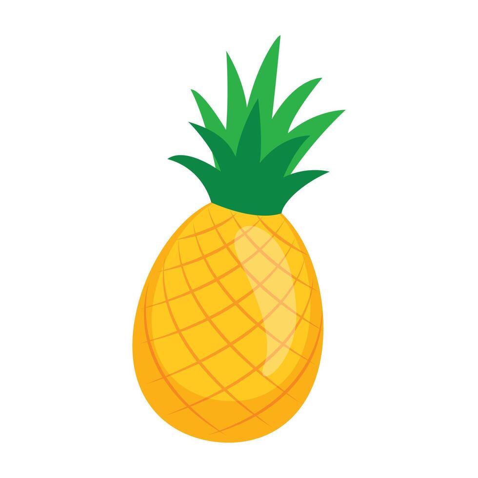 frisch Ananas tropisch Obst Symbol auf Weiß vektor