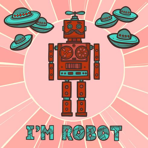 Hipster-Roboter-Design vektor