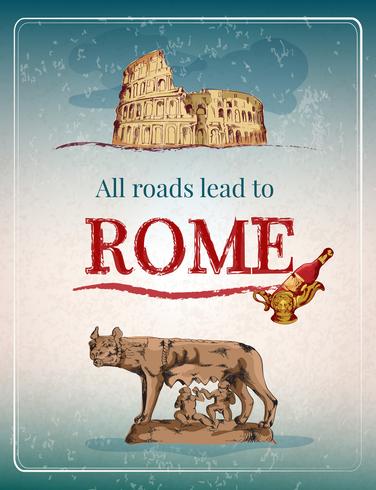 Rom retro affisch vektor