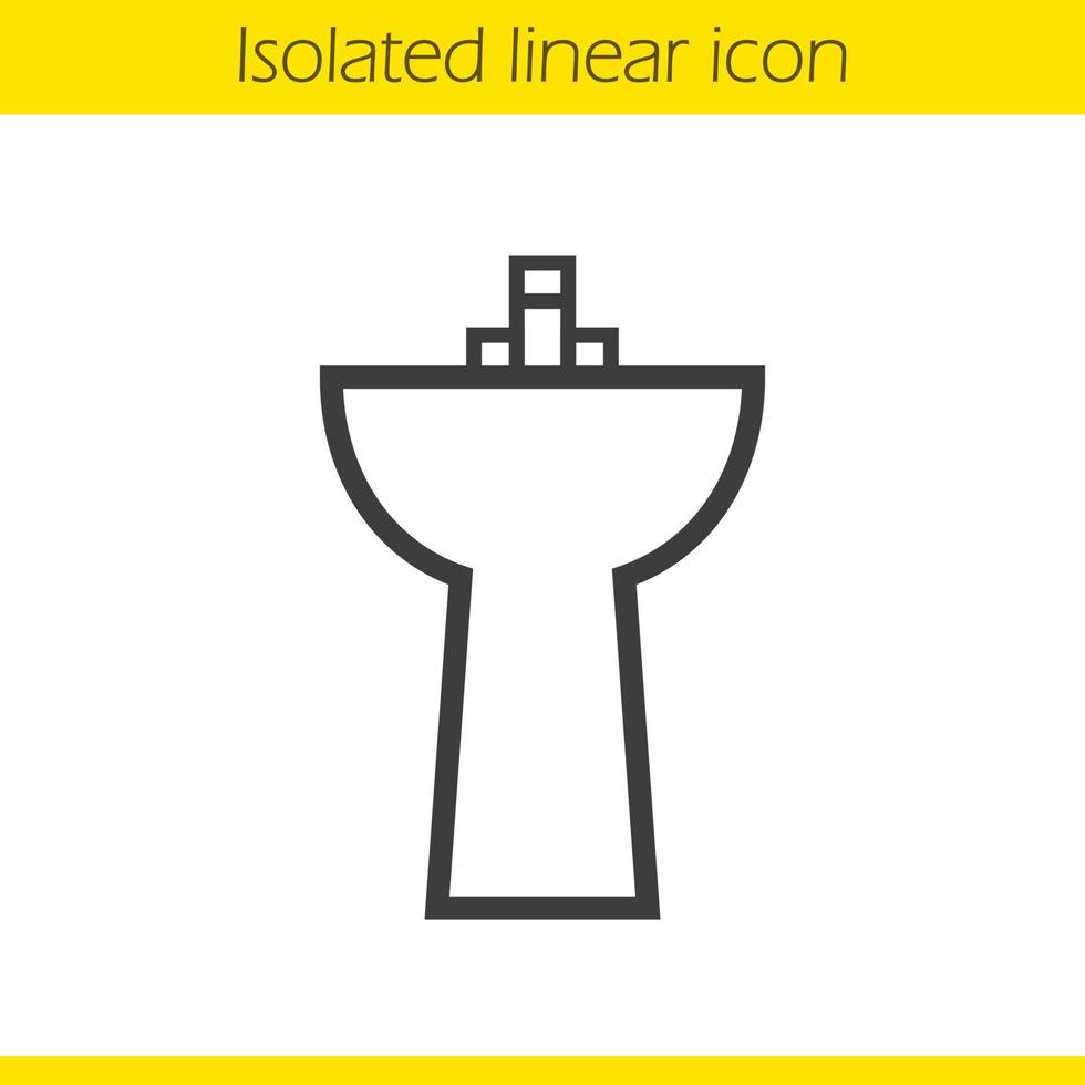 lineares Symbol sinken. Waschbecken dünne Linie Abbildung. Kontursymbol für Keramikwaschbecken. Vektor isolierte Umrisszeichnung