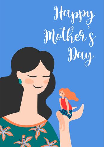 Schönen Muttertag. Frauen und Kind. vektor