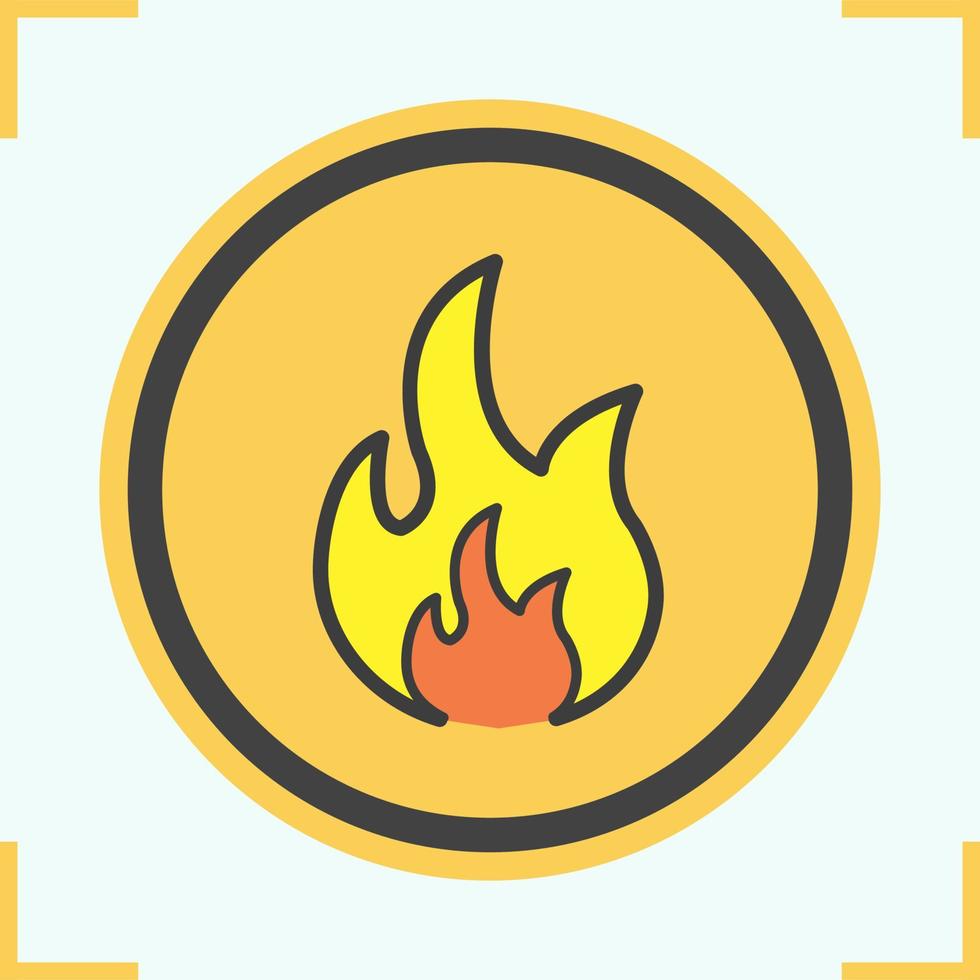 brandfarligt tecken färgikon. symbol för brandfara. brand. isolerade vektor illustration