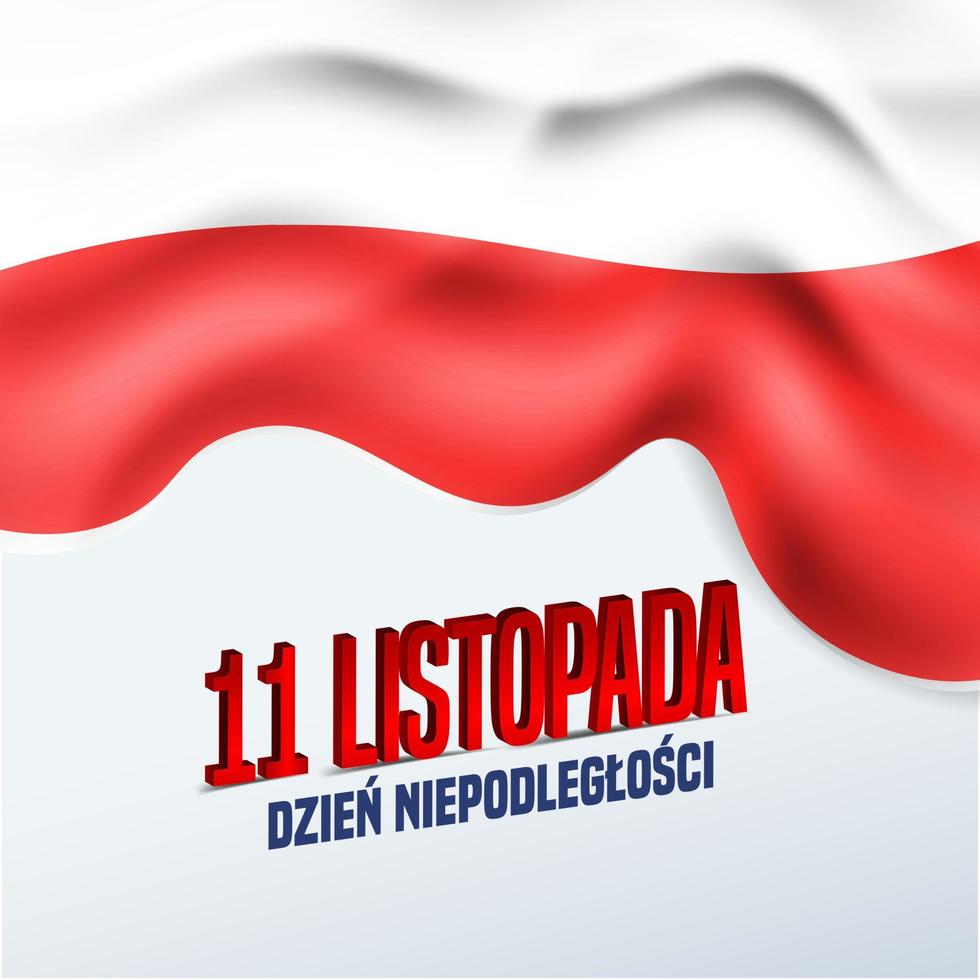 Vektor-Illustration zum Thema Unabhängigkeitstag von Polen. übersetze text in polnisch, unabhängigkeitstag. 11. November vektor