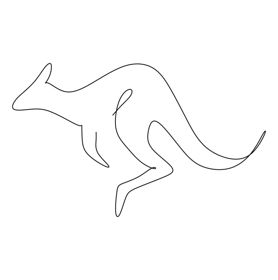 en linje design siluett av kangaroo.hand dras minimalism style.vector illustration vektor