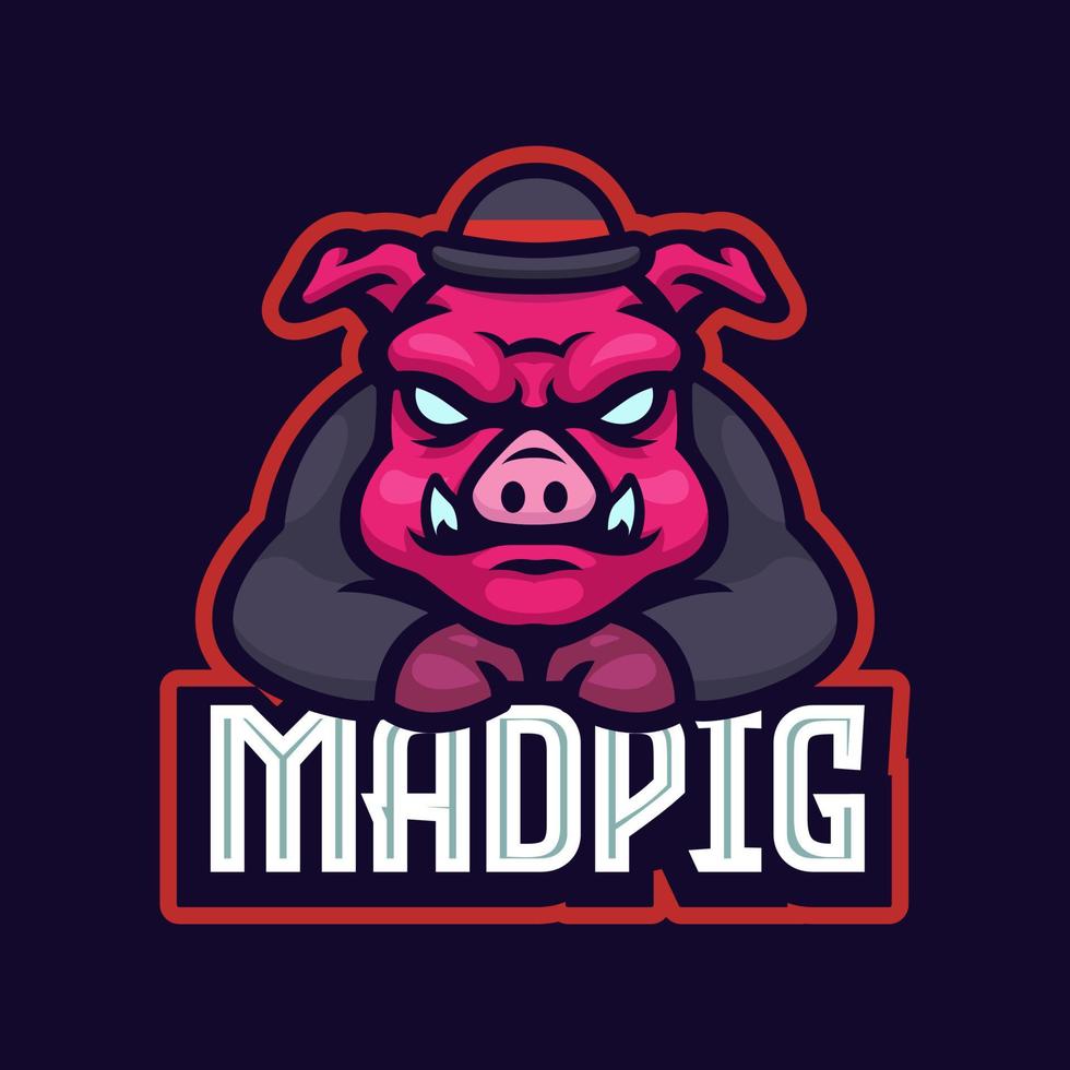 pig esport logotyp vektor