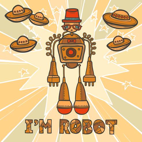 Hipster-Roboter-Design vektor