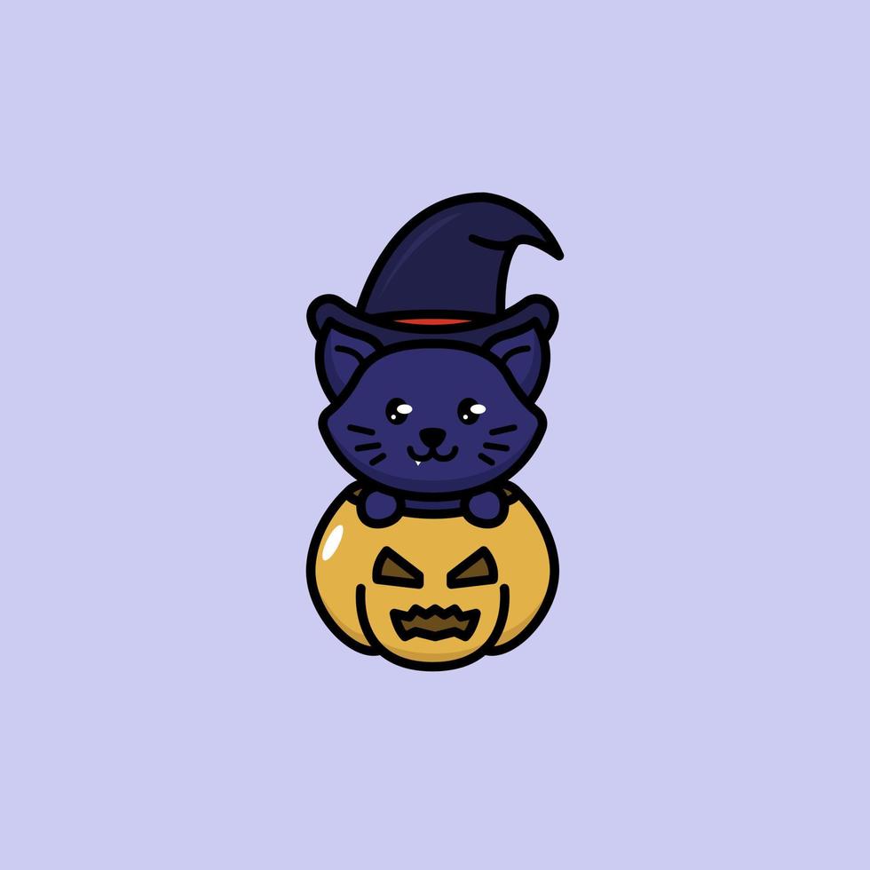 süße katze halloween vektor