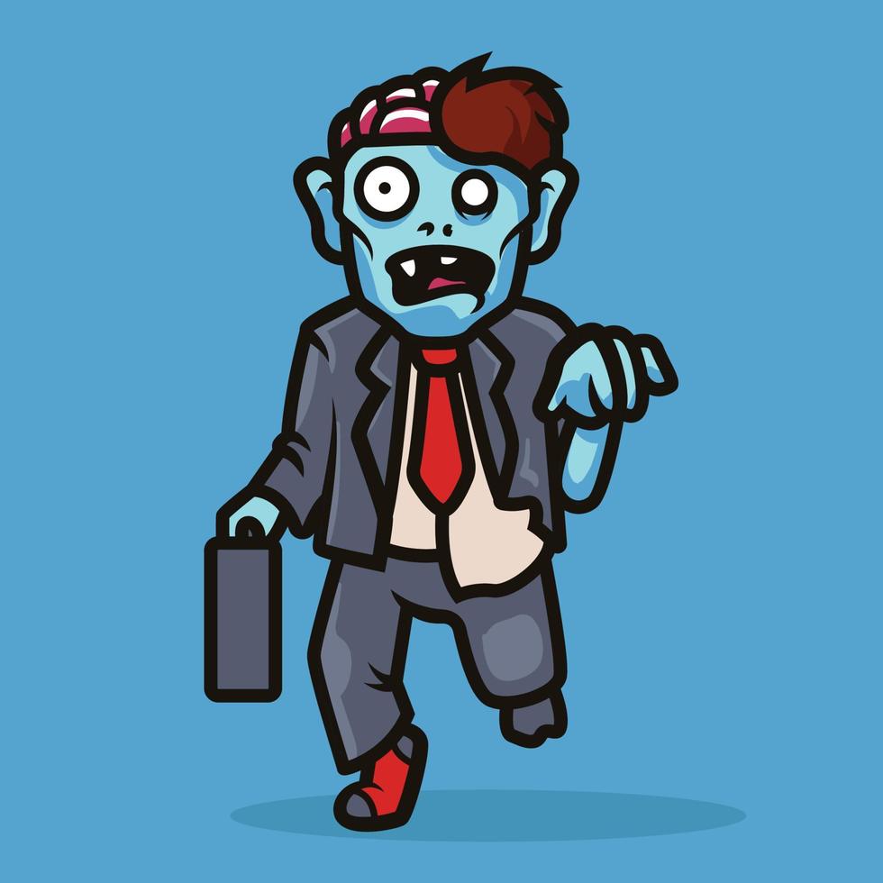 zombie maskot illustration design vektor