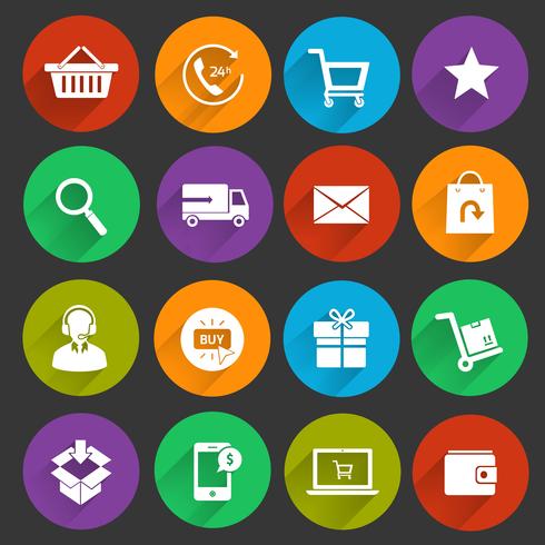 Einkaufen von E-Commerce-Icons vektor