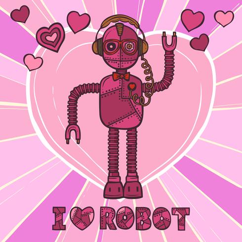 Hipster-Roboter-Design vektor