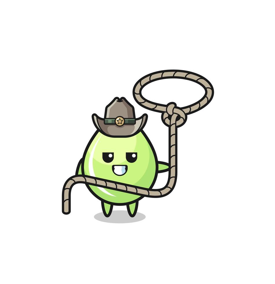 der Melonensafttropfen Cowboy mit Lasso Seil vektor