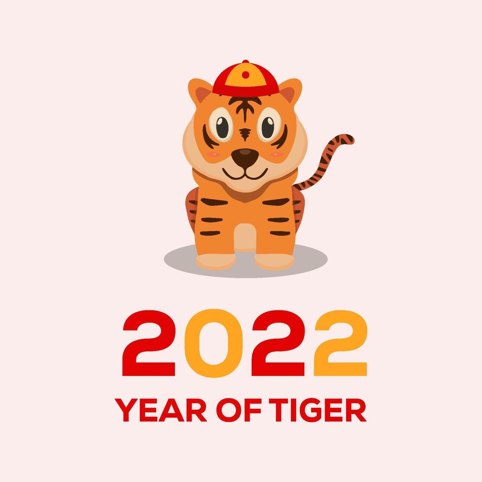 2022 år av tiger enkel design. gott kinesiskt nytt år med tiger shio design vektorillustration vektor