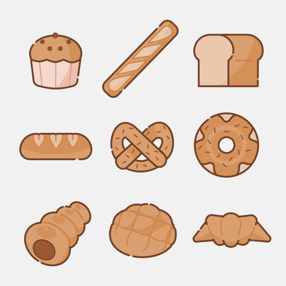 bröd ikon teckning vektor