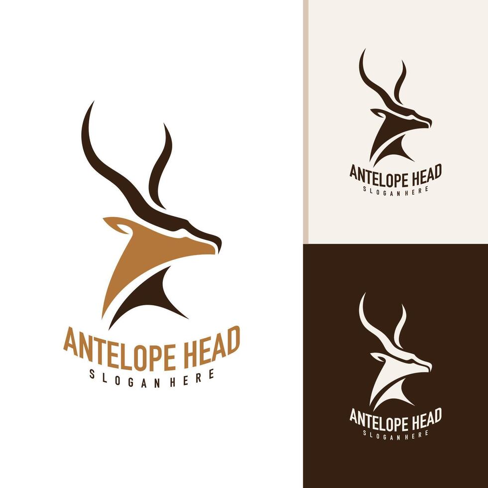 antilop huvud logotyp design . antilop illustration logotyp begrepp vektor