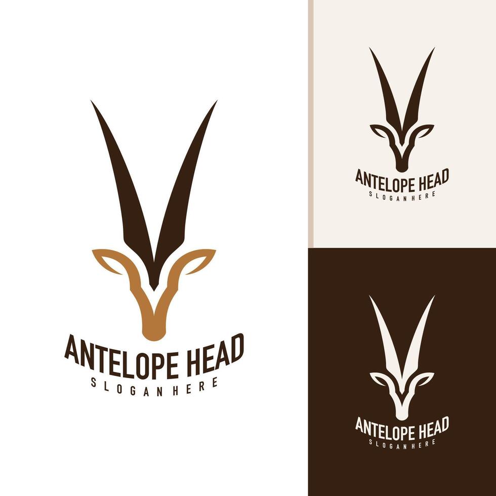 antilop huvud logotyp design . antilop illustration logotyp begrepp vektor