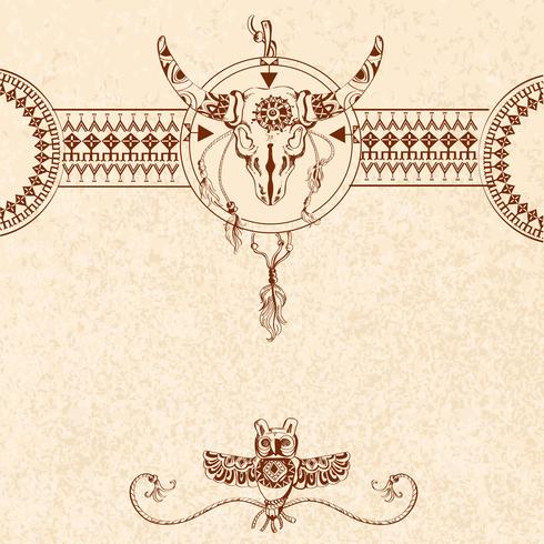 Stammes-Skizze Hintergrund vektor