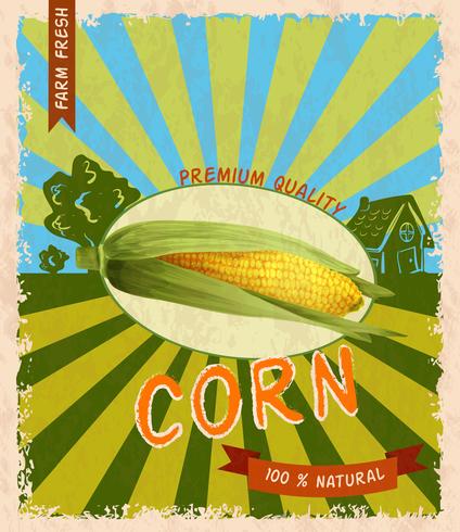 Corn retro affisch vektor