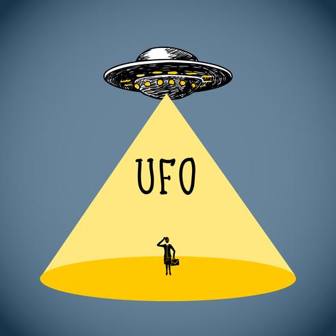 Ufo affisch skiss vektor