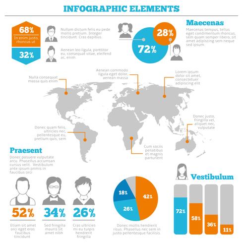 Layout av infografiska element för Avatar vektor