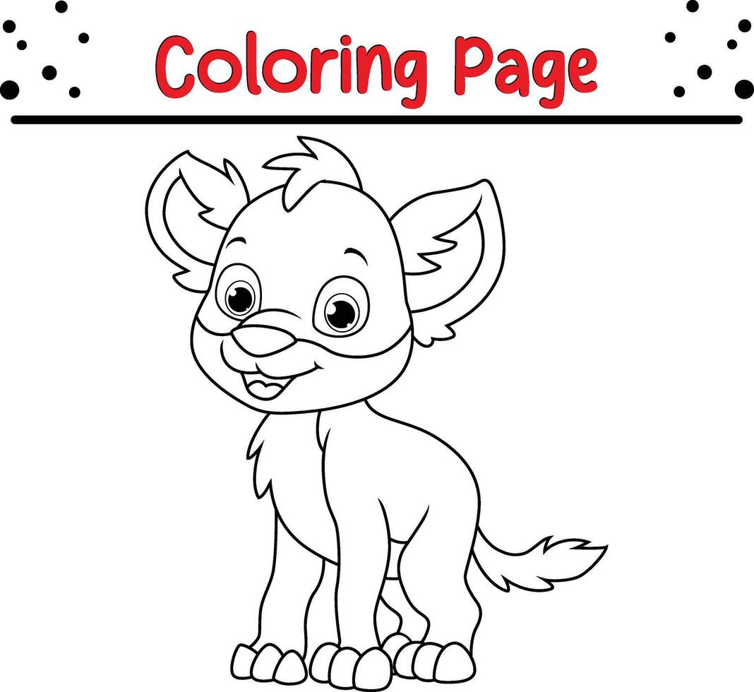 süß Hyäne Färbung Seite zum Kinder. Tier Färbung Buch zum Kinder vektor