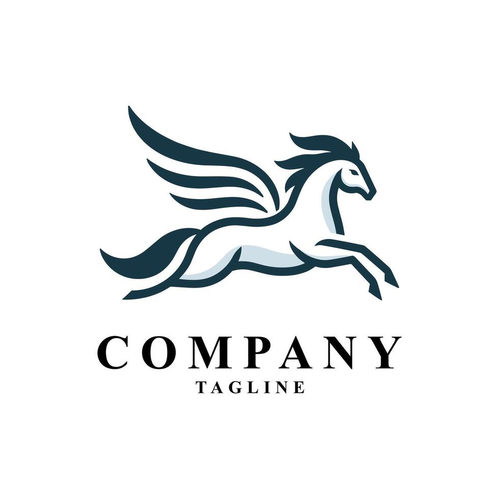 geflügelt Pferd Logo vektor