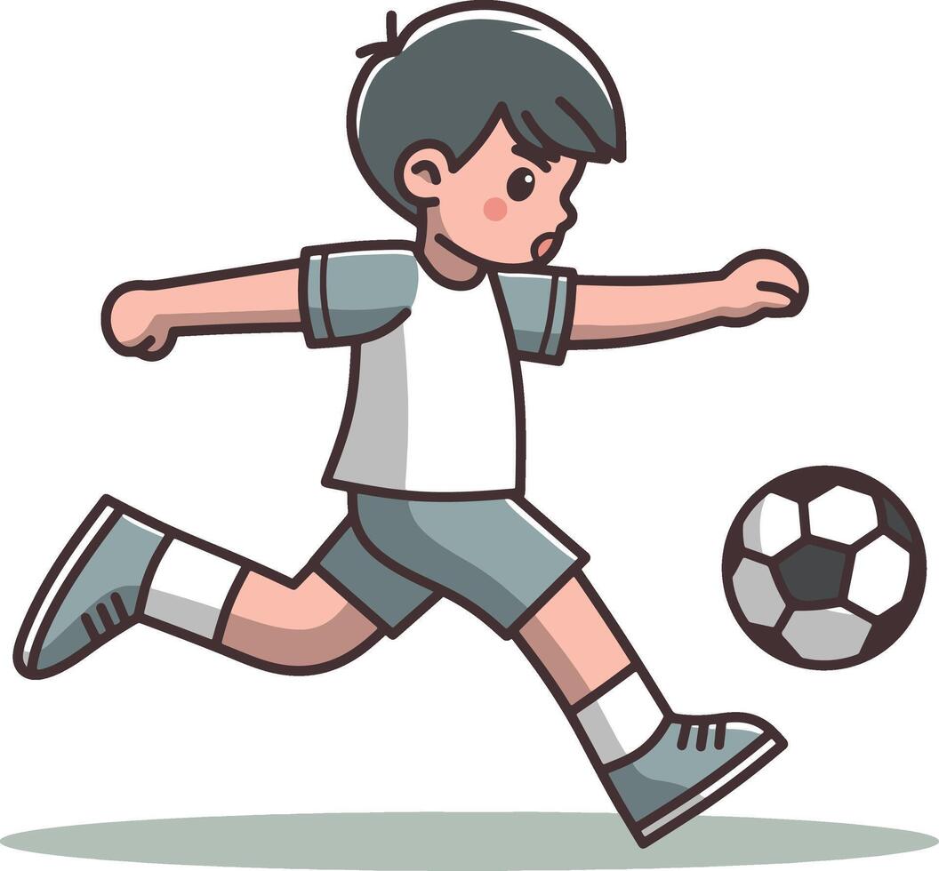 wenig Kind spielen Fußball Illustration vektor