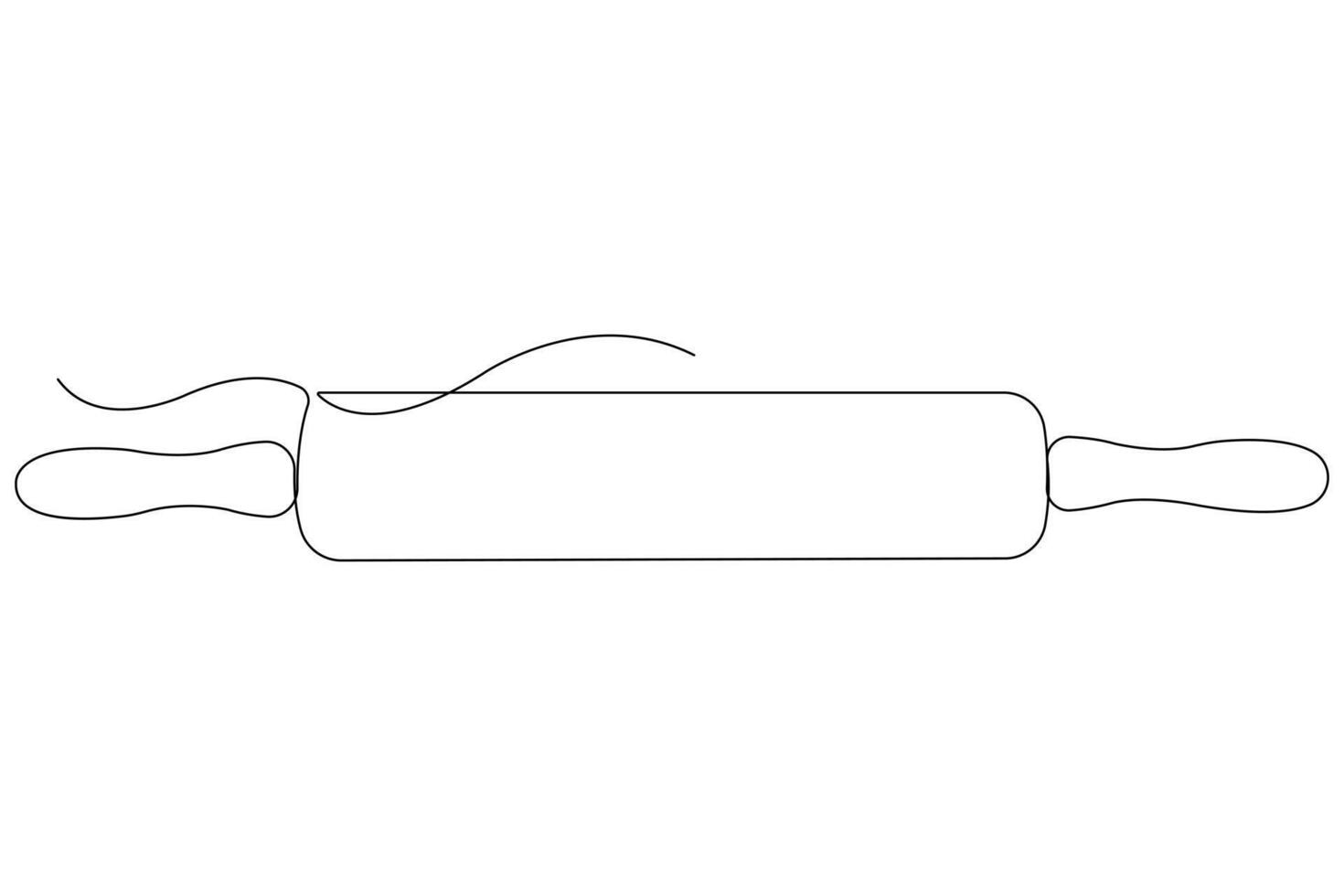 kontinuerlig ett linje konst teckning av en kök vält stift vektor