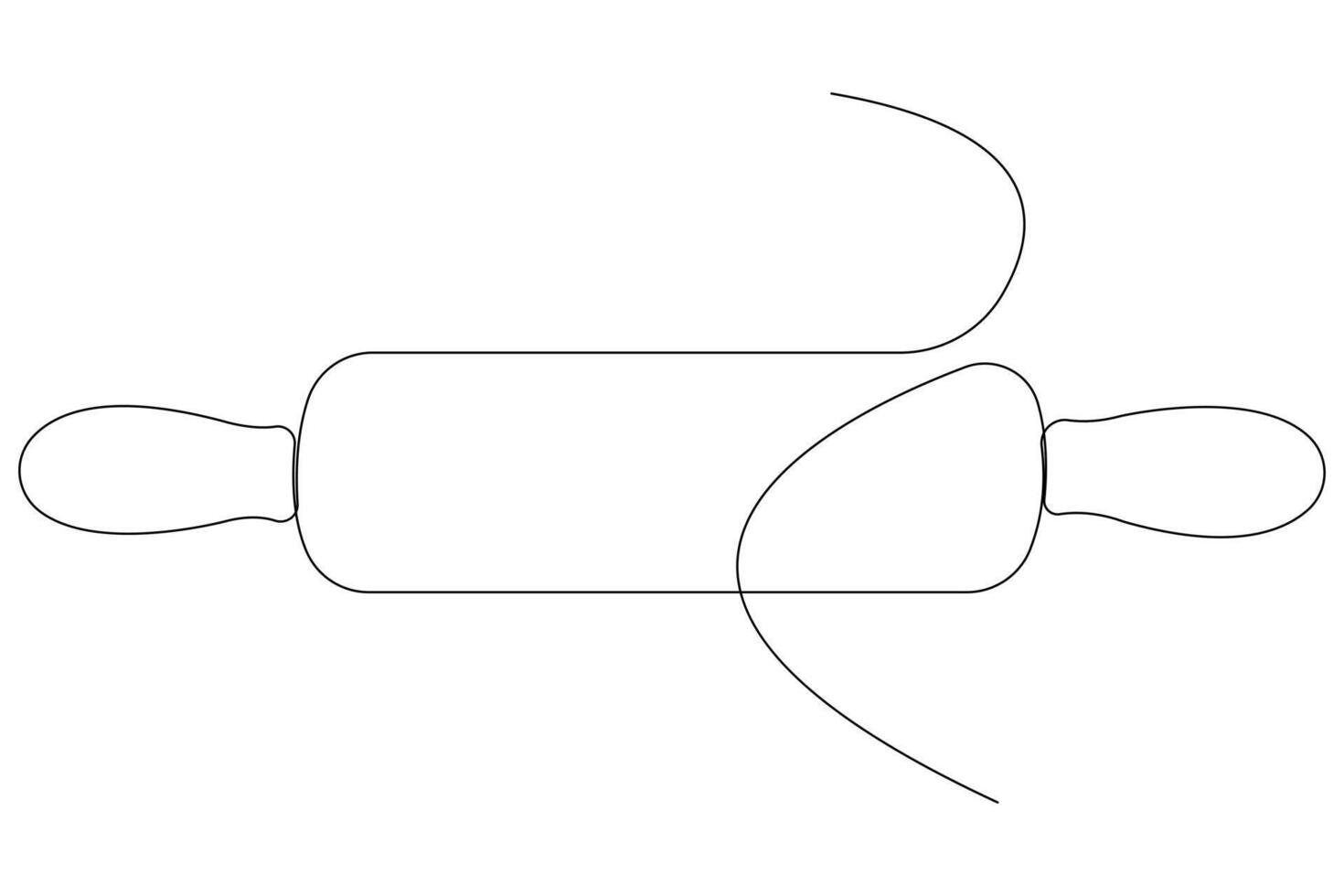 kontinuerlig ett linje konst teckning av en kök vält stift vektor