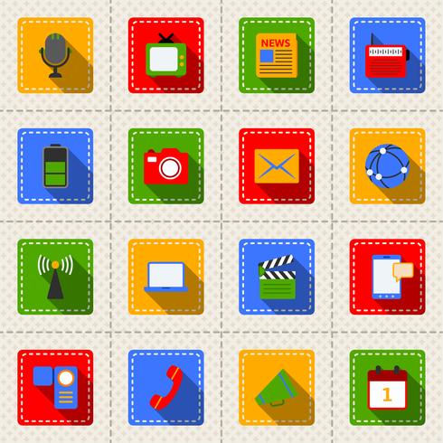 Medien Icons Set vektor