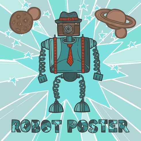 hipster robot design vektor