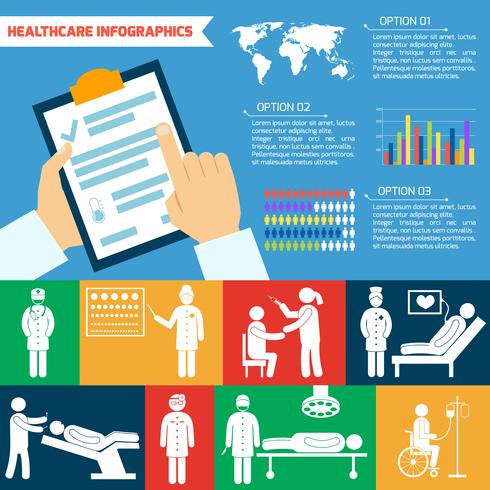 Medicinsk infografisk uppsättning vektor