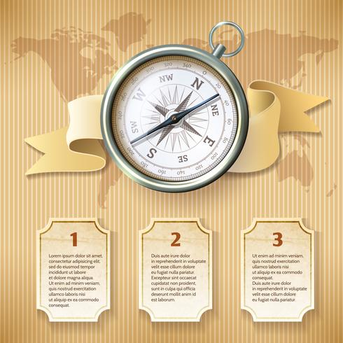 Silber Kompass Infografik vektor
