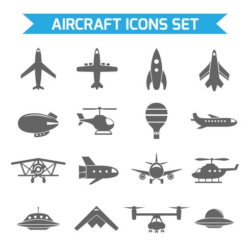 Flugzeug-Icons flach vektor