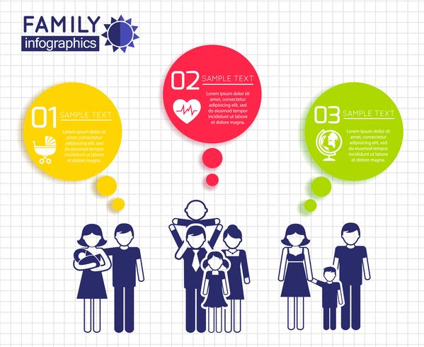 Infographics design med familj vektor