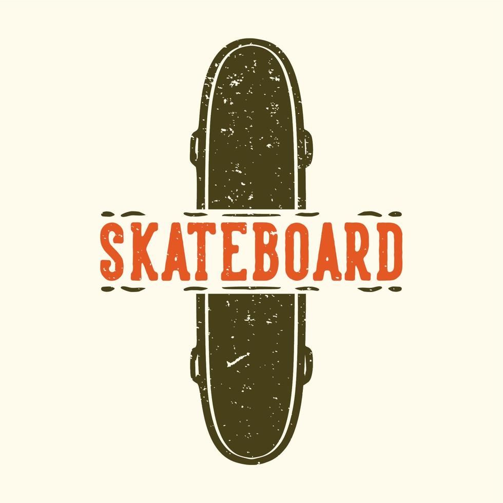 Logo-Design-Skateboard mit Skateboard-Vintage-Illustration vektor