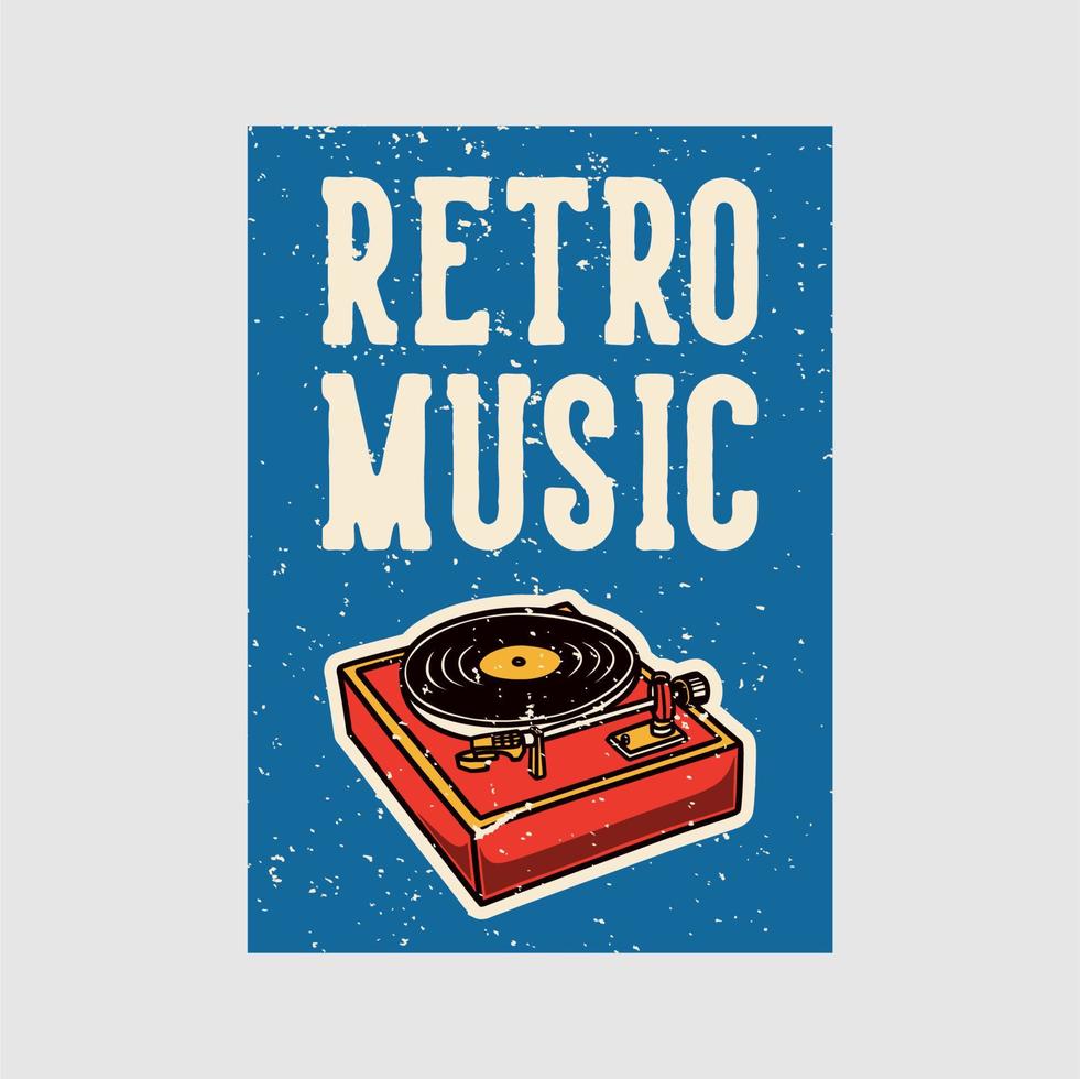 Outdoor-Poster-Design Retro-Musik-Vintage-Illustration vektor