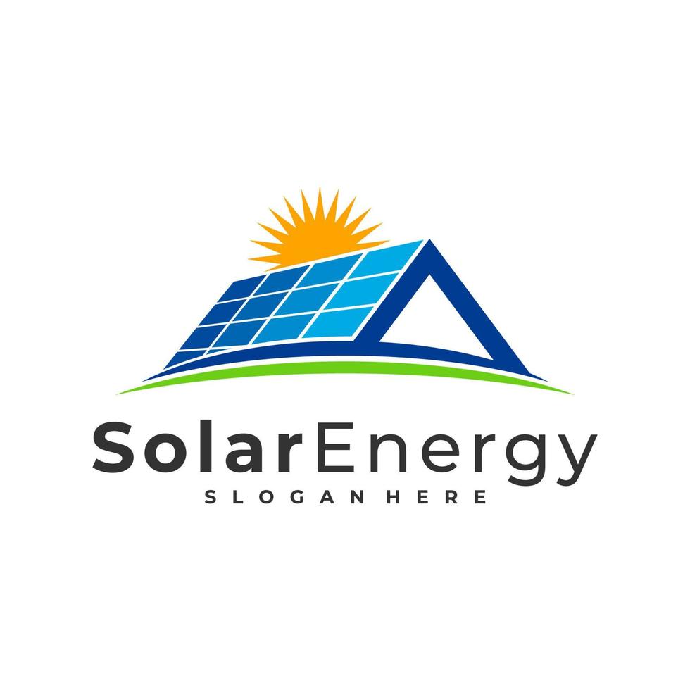 Solarhaus-Logo-Vektor-Vorlage, kreative Sonnenenergie-Logo-Designkonzepte vektor