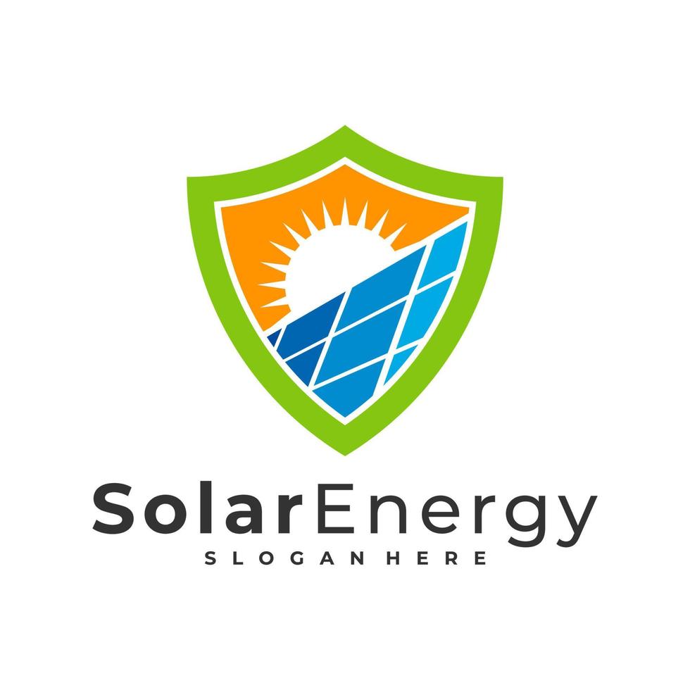 Schild Solar-Logo-Vektor-Vorlage, kreative Sonnenenergie-Logo-Design-Konzepte vektor
