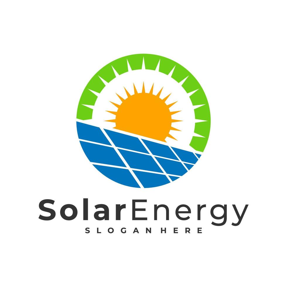 Solarlogo-Vektorvorlage, kreative Sonnenenergie-Logo-Designkonzepte vektor