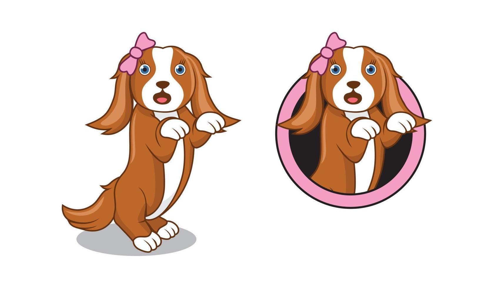 niedliche Hunde-Cartoon-Charakter-Design-Illustration vektor