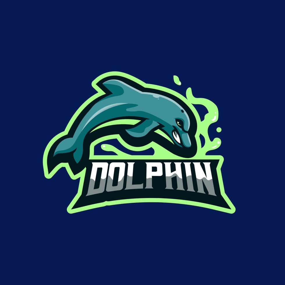 Delphin Sport Maskottchen Logo Design Illustration Vektor