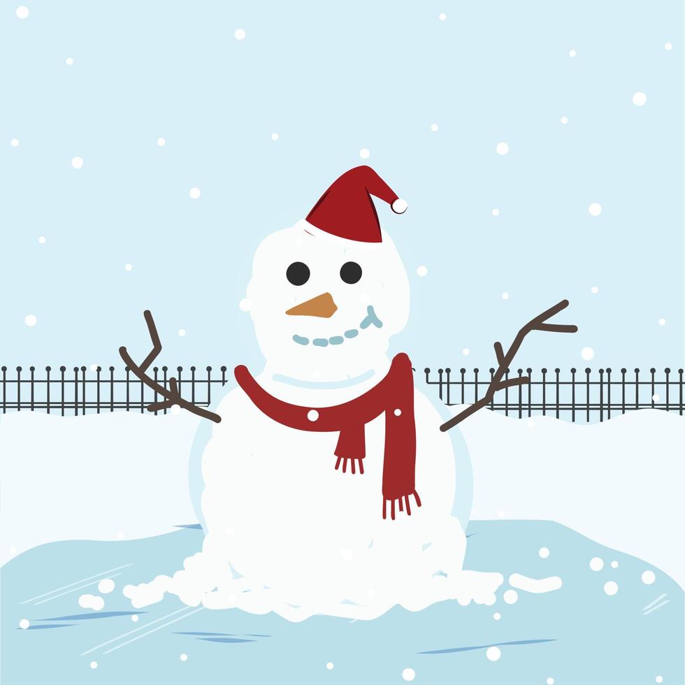 vinter jul semester snögubbe. glada snögubbar i tomtekostymer. snögubbe kock, trollkarl, snögubbe med hatt och halsduk under snöande jul. modern platt uppsättning vektorillustration. vektor