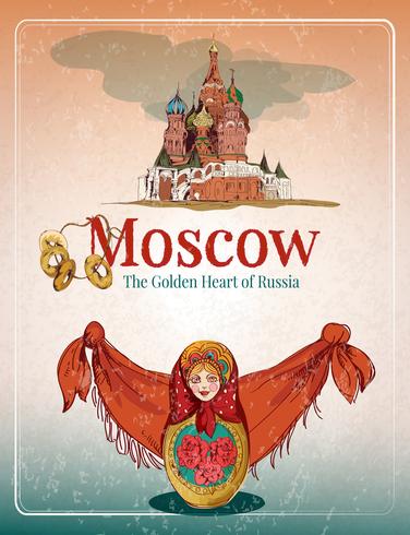 Moskva retro affisch vektor
