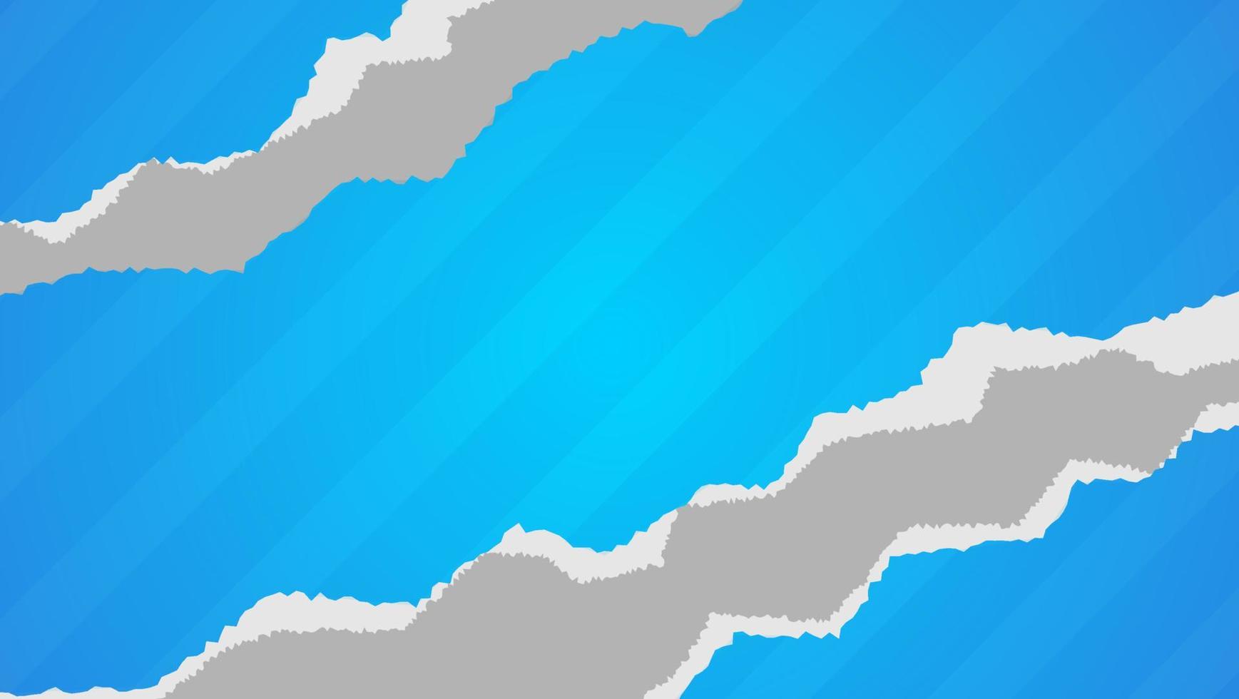 Farbverlauf Glanz blaues Streifenpapier in weißem Hintergrund zerrissen vektor