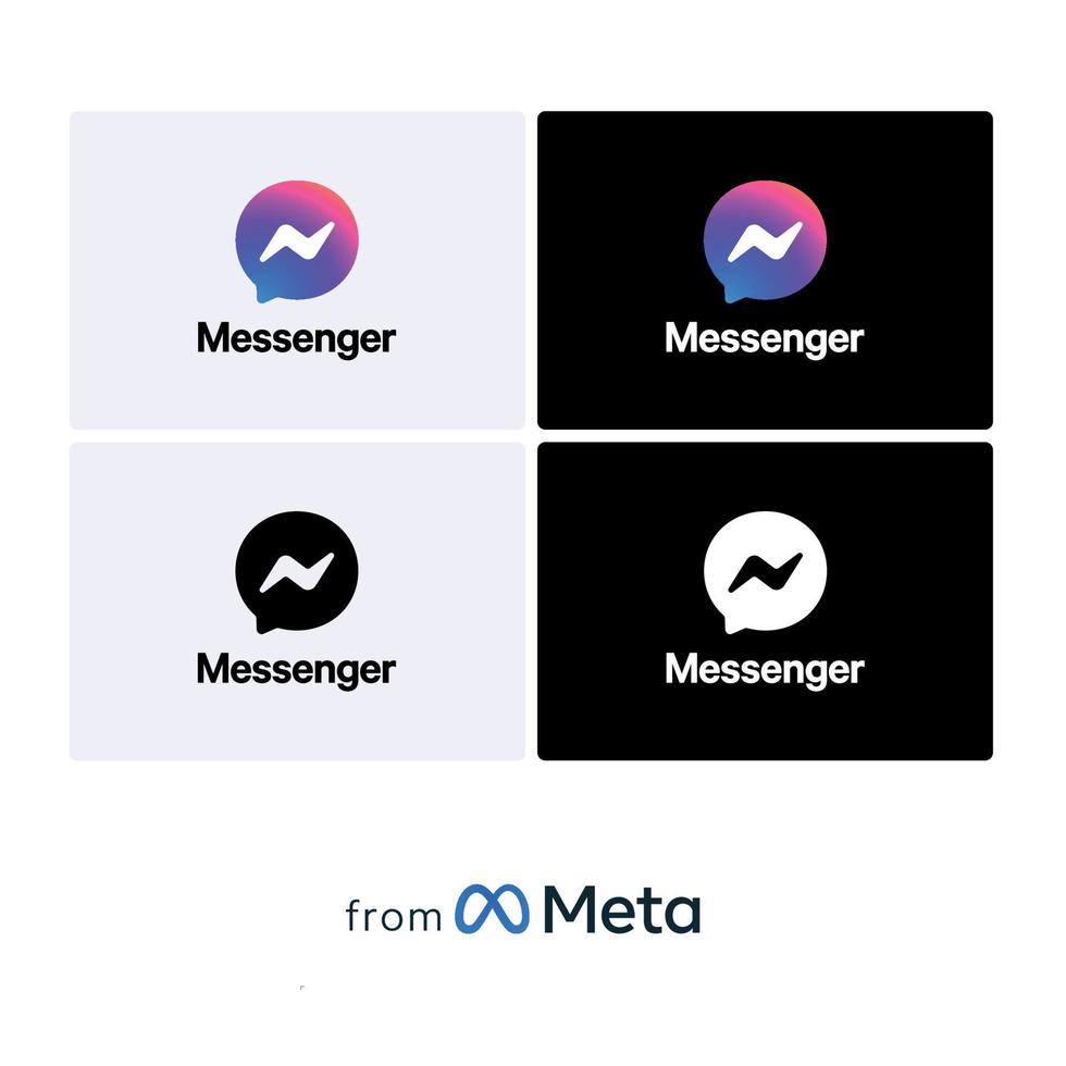 metaverse alla appar ikoner logotyper, facebook messenger vektor