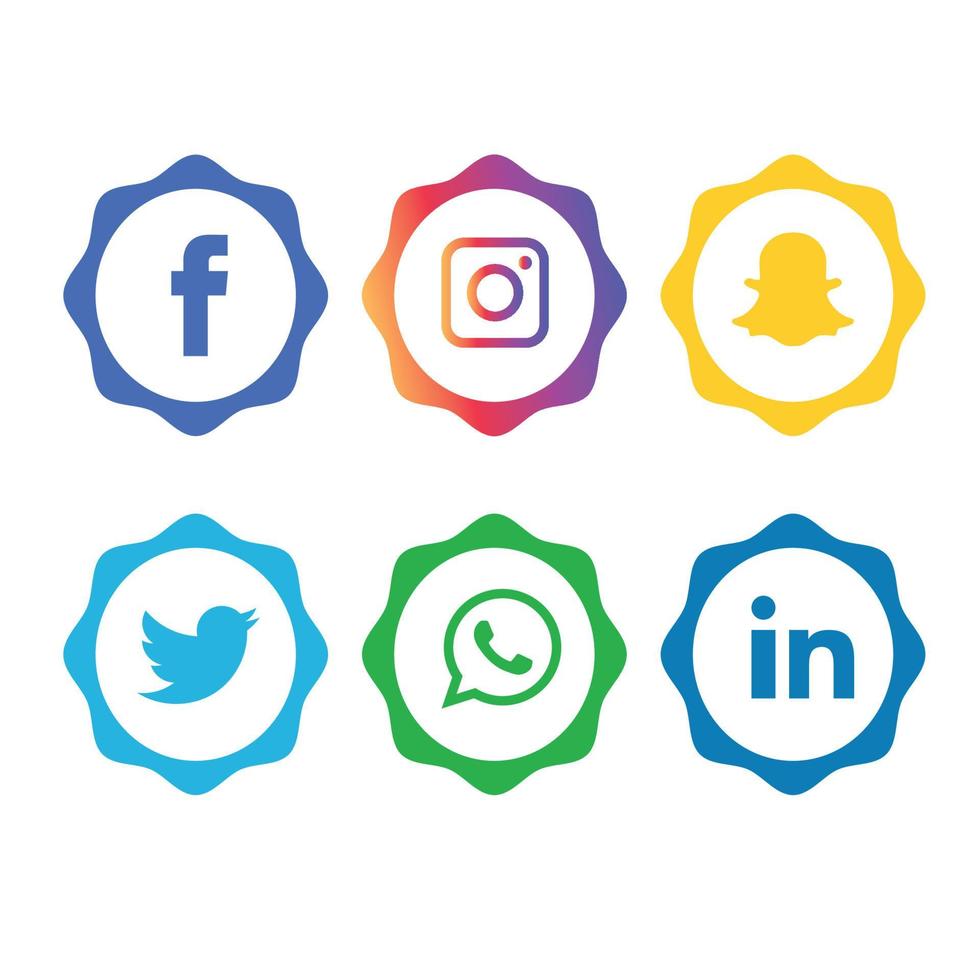 Social Media flache Icons Technologie, Netzwerk. Hintergrund-Gruppe Smiley-Gesicht-Verkauf. teilen, mögen, vektorillustration twitter, youtube, whatsapp, snapchat, facebook, instagram, tick tack, tok vektor