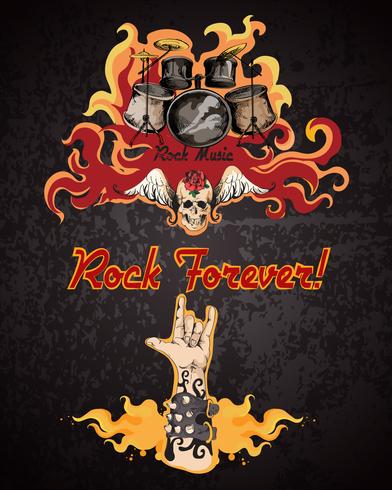 Rockmusik-Plakat vektor