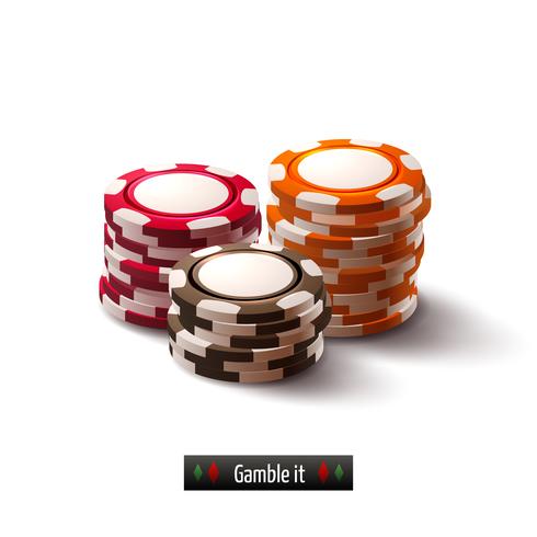 Casino chips isolerade vektor