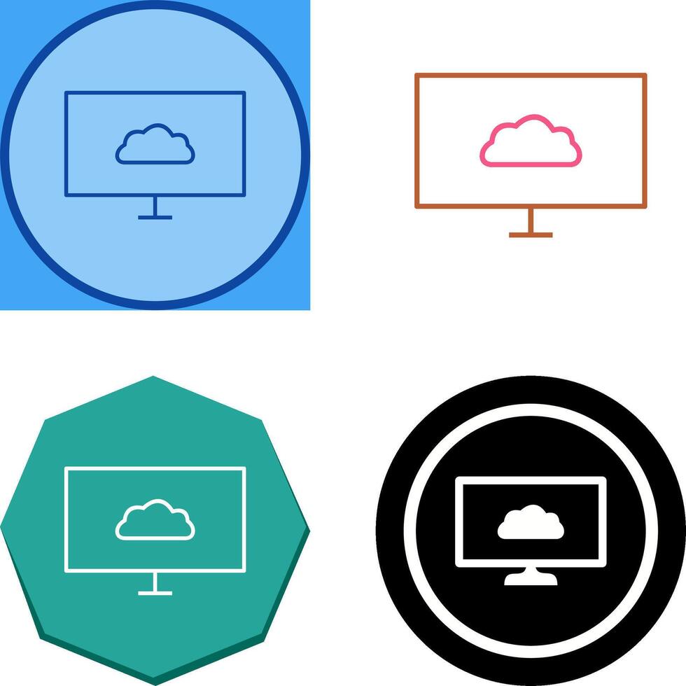 einzigartig Wolke System Symbol Design vektor