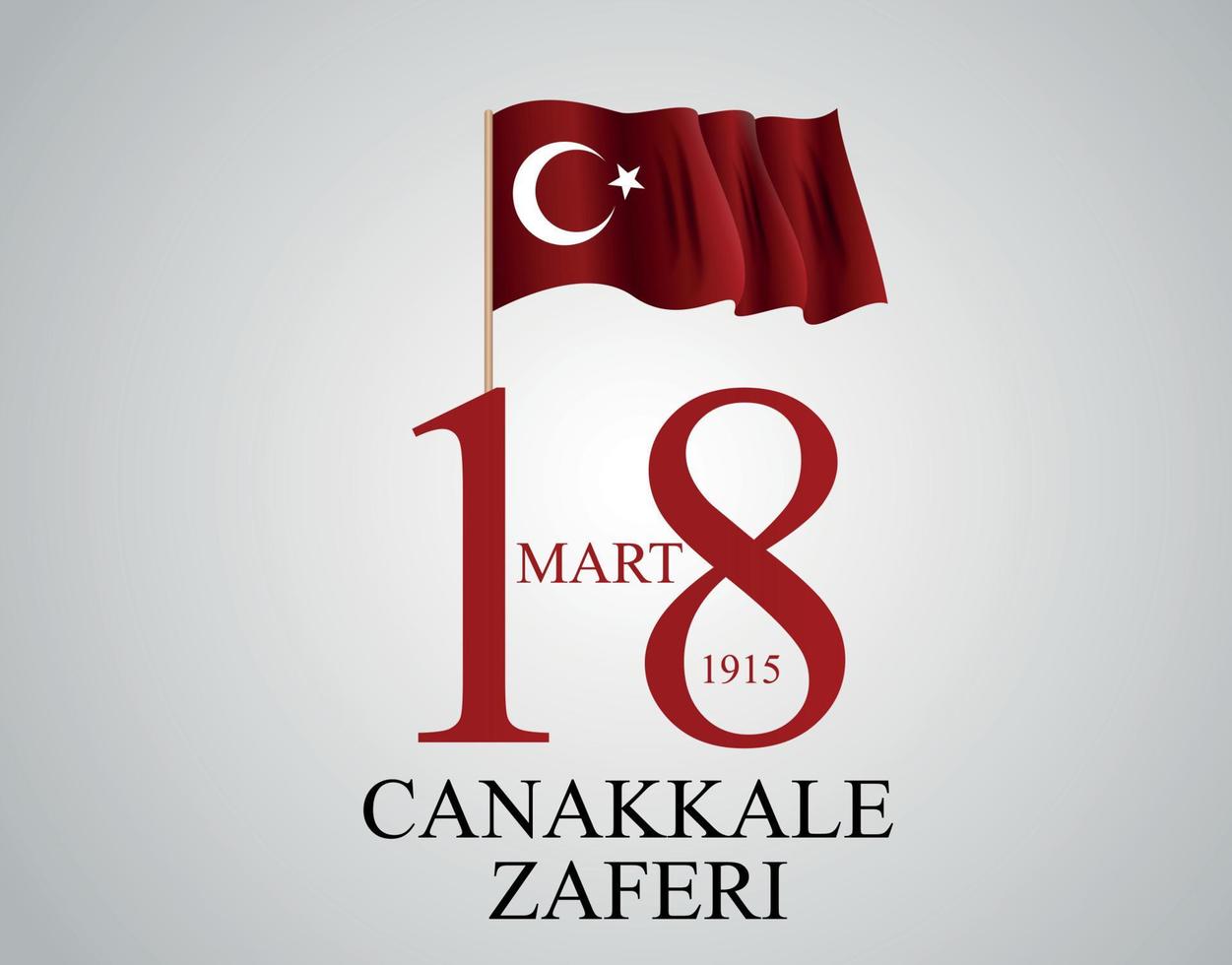 18 mart canakkale zaferi. översättning 18 mars, canakkale segerdag. vektor illustration